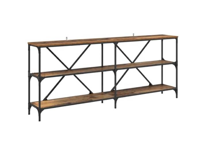 GHVBNMF Konsolentisch Altholz 180 x 30 x 75 cm Holzwerkstoff Flurtisch Schlanker Anrichtetisch für Flur und Wohnzimmer, bietet stabile Ablagefläche für Deko und Bücher auf flachen Regalböden.