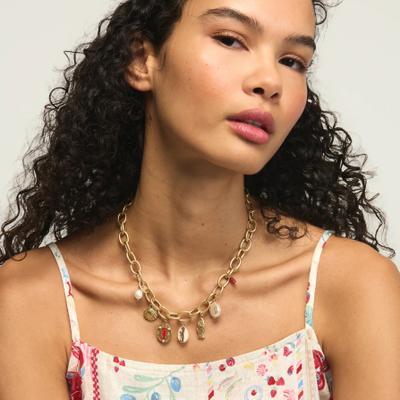 Lucky Brand Sea Charm Necklace - Women's Ladies Accessories Jewelry Necklace Pendants in Gold, Size OneSize