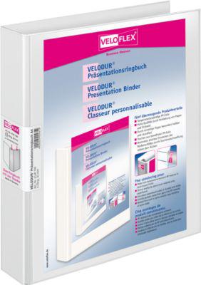 VELOFLEX Ringbuch VELODUR, DIN A4, 4-Ring-Mechanik, Rückenbreite 42 mm, weiß