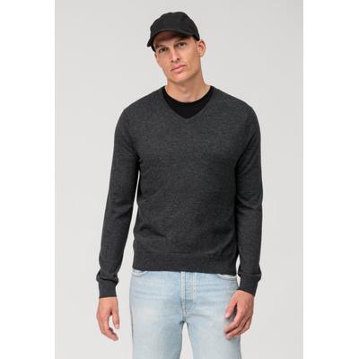 Strickpullover OLYMP "OLYMP Casual Strick, Pullover", Herren, Gr. 3XL, grau (anthrazit), 85% Schurwolle, 15% Seide, Pullover Strickpullover