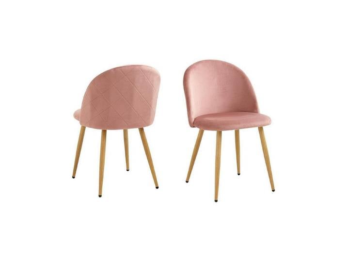 LuxusKollektion Esszimmerstuhl Stuhl Esszimmerstuhl Samt Set Rosa 2er 4er 6er 2 Stühle Rosa