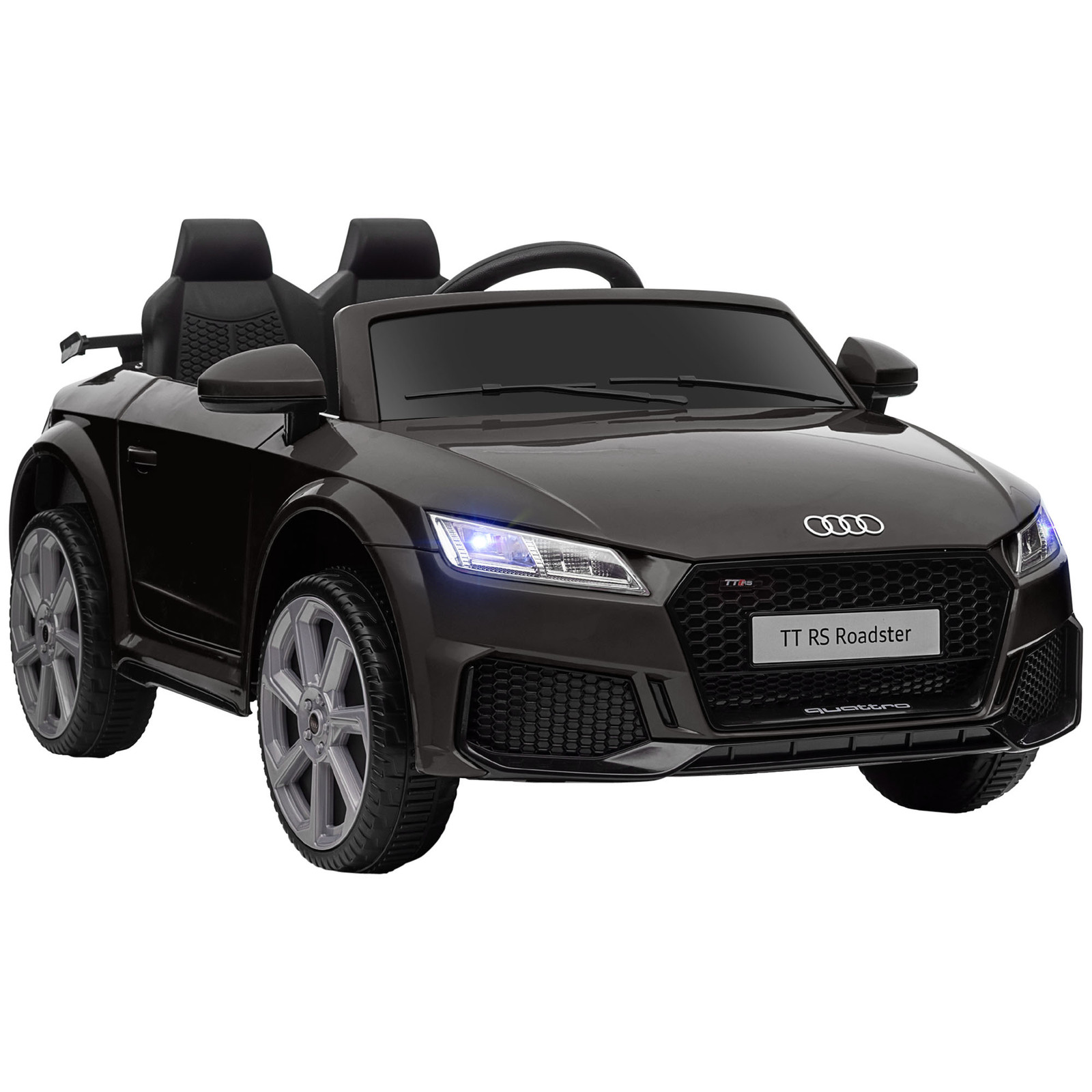 HOMCOM Elektrische kinderauto Audi TT RS Roadster met afstandsbediening en LED, zwart