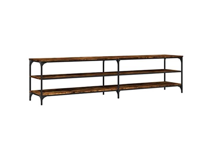 KUPTYERFG TV-Schrank Räuchereiche 200x30x50 cm Lowboard Metall Großzügiges Lowboard fürs Wohnzimmer mit robustem Metallgestell, viel Stauraum und fester Ablagefläche.
