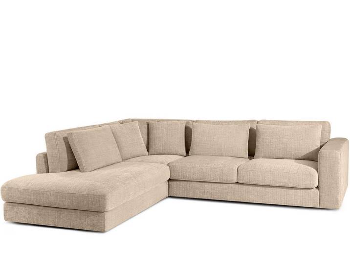 KONSIMO® Ecksofa VERUS edle Verarbeitung und Komfort, luxuriös, Premiumqualität aus EU, Maße: 297x84x116/248 cm, Kissen regulieren die Tiefe und stützen die Lendenwirbelsäule, Traditionelles Design und Komfort, handgefertigt, Chenille-Stoff