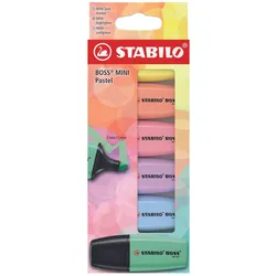 STABILO BOSS MINI Pastellove Textmarker farbsortiert 2.0 - 5.0 mm Schreibfarbe: Mehrfarbig