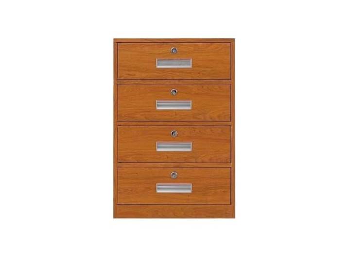 Büroschrank Aktenschrank, Kleiner kurzer Schrank mit abschließbarer Schublade unter dem Schreibtisch, Aktivitätsschrank, 4 Schubladen, Daten-Büroschrank, Nachttisch, Blechschrank(Bruin)