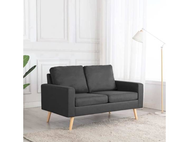Canapé Scandinave 2 places - Gris foncé - Tissu - Confortable - Contemporain
