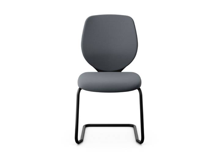 Giroflex 353 cantilever conference chair without armrests, Gray/ Black, New