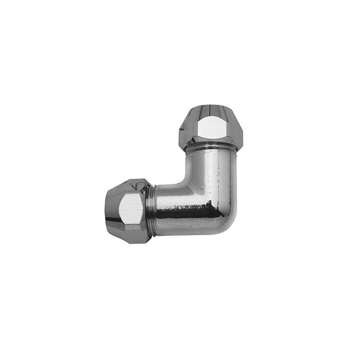 Universal Winkelverschraubung 451210 Messing verchromt, 3/8"x10mm, mit 2 Quetschen