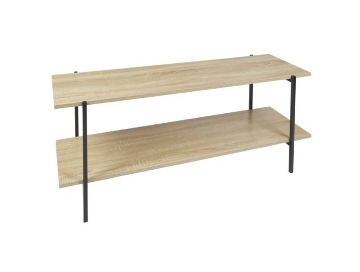 Banc Tv - Home Deco Factory - Loka - Pratique - élégant - Marron Et Noir
