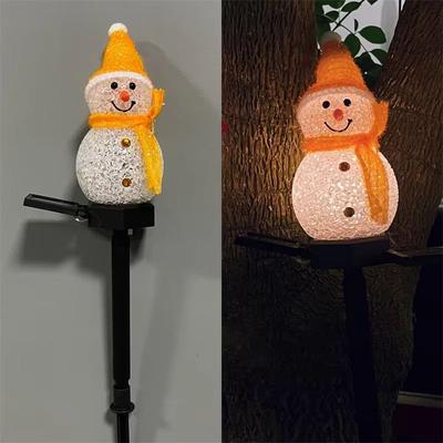 Inspired Finds LED Snowman Solar Garden Stake Lights For Outdoor Christmas Pathway Decoration yellow