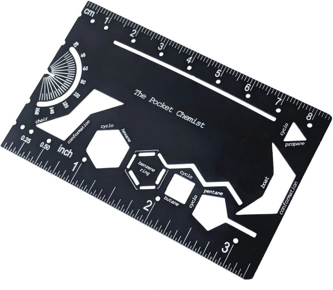 INF Taschen-Ingenieurmaßstab aus Metall — tragbares Präzisions-Skalenlineal mit Ingenieur-Formelgraduierung, kompakt 8.5cm x