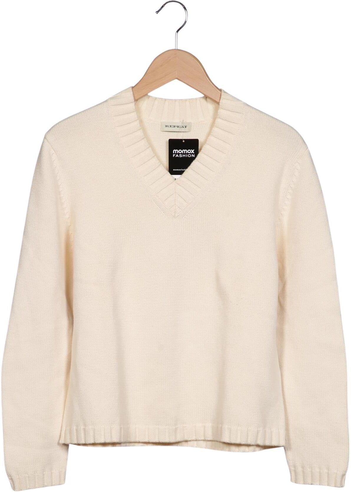 Repeat Damen Pullover, Cremeweiß, Gr. L, Baumwolle - Second Hand