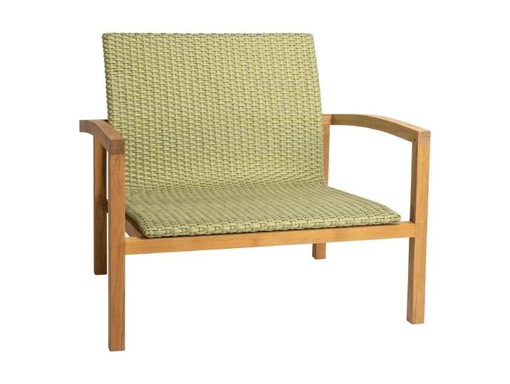 Stern Lounge-Sessel Leah Teak mit Kordel farngrün