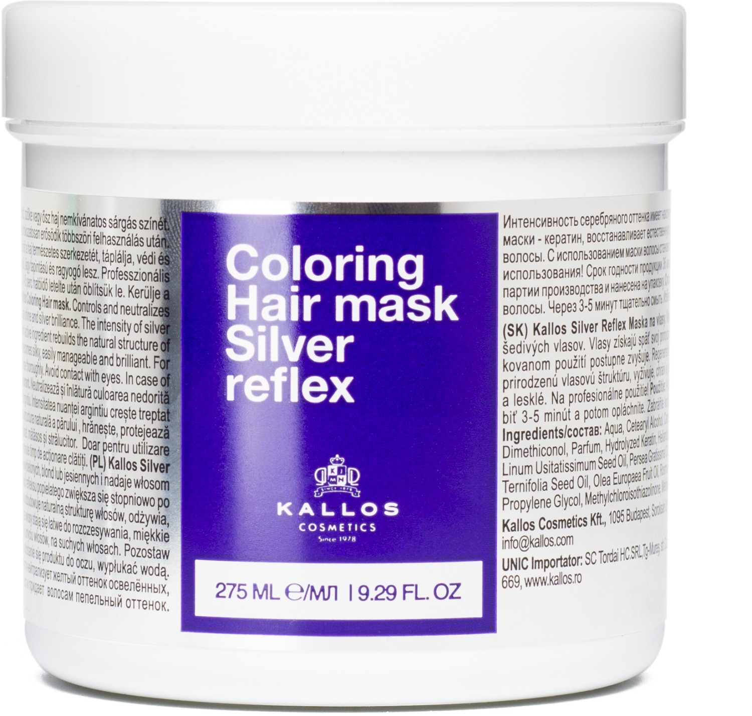 Kallos Coloring Silver Reflex Hair Mask 275 ml KA-K2071