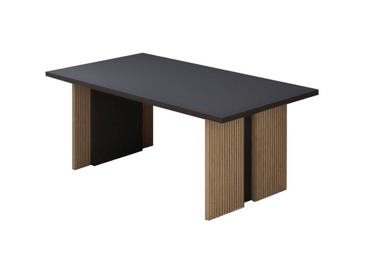 Salontisch Georis Warme Eiche, Anthrazit 100 Prozent Melaminbeschichtete Kiefer B 90 T 50 cm - Material: 100% Melaminbeschichtete Kiefer - Salontisch