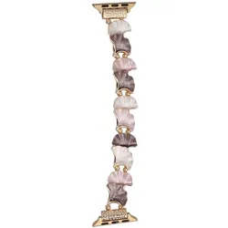 Neue Armbanduhr GlacierX Gleam Ginkgo Stretch Bracelet Vintage Purple für Apple Watch 38/40/41mm Gold-Malvenfarbe
