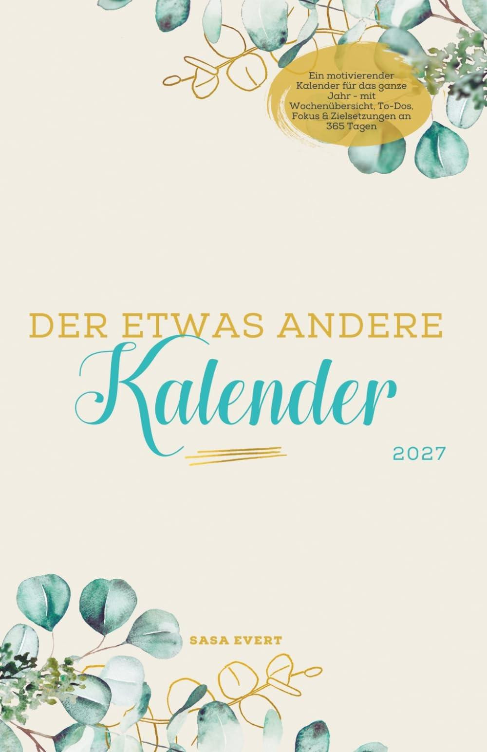 Kalender 2027 met gouden bloemen voor motivatie en doelstellingen
