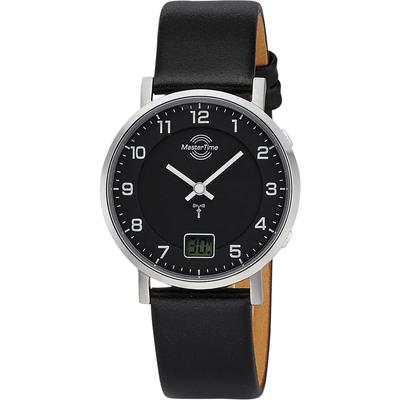 Funkuhr MASTER TIME "Advanced", schwarz (schwarz, schwarz), Armbanduhren, Damen, Funkuhr, Armbanduhr, Quarzuhr, Damenuhr, Datum