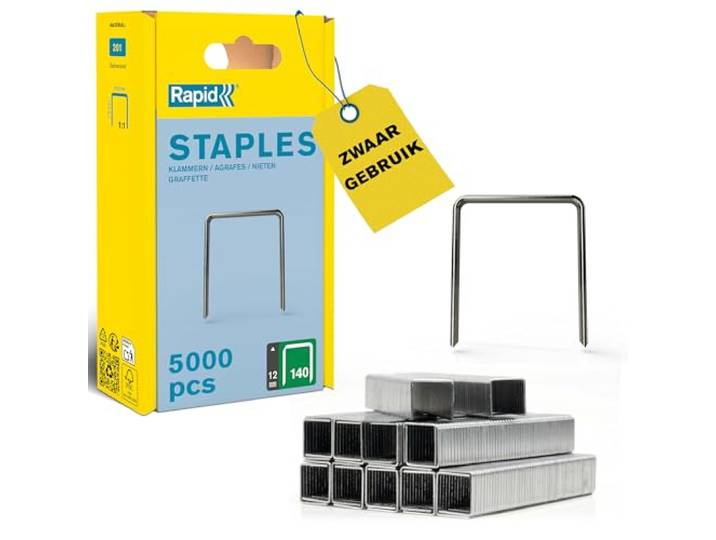 Rapid tackernieten No. 140, 12 mm, vlakdraadnieten 5.000 stuks