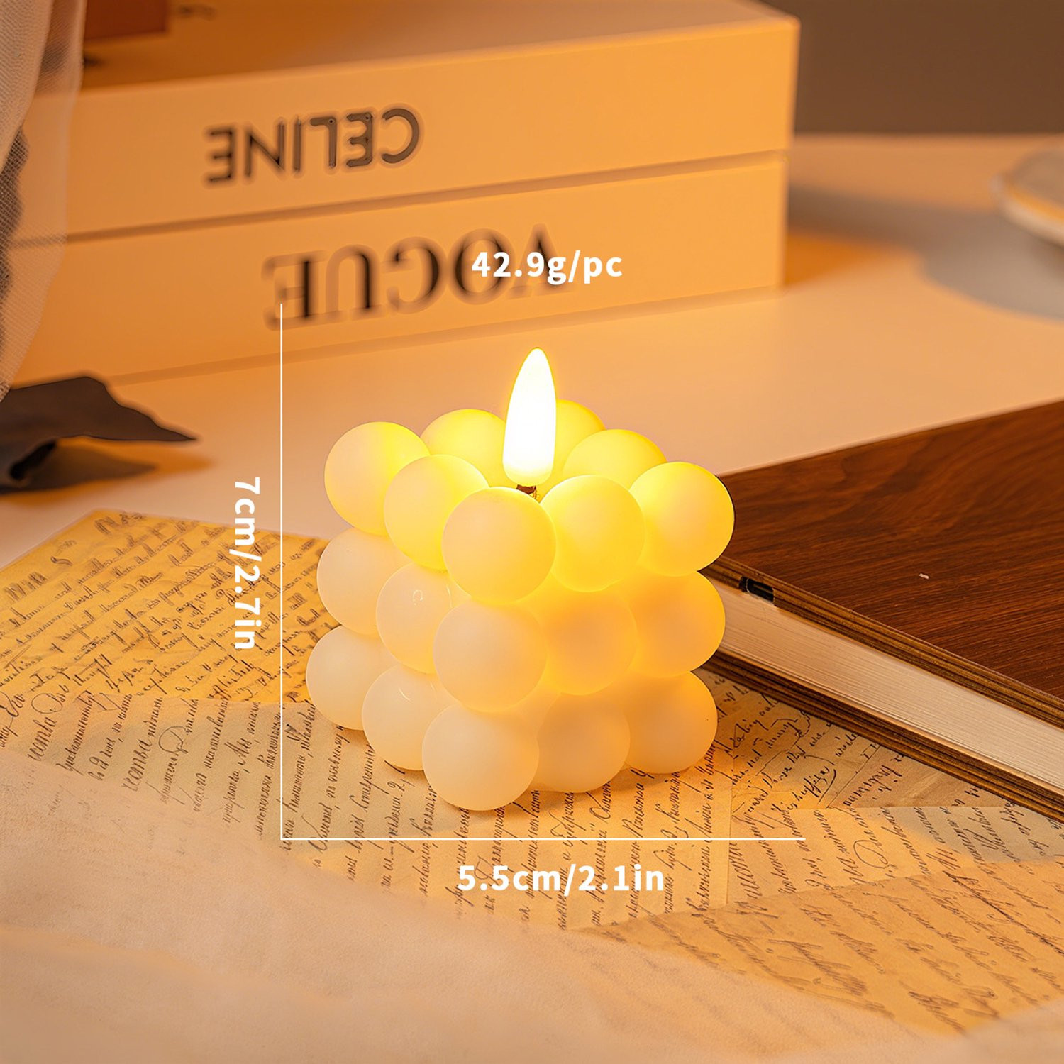 Set van 4 LED-kaarsen met stippen voor sfeervolle Halloween-decoratie