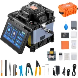 VEVOR Glasfaser-Schweißgerät mit 6 Motoren, Kernausrichtung, Spleißgerät, 6 s Spleißen & 13 s Aufheizen, Fusionsspleißgerät mit 5-Zoll-Touchscreen, 3-in-1-Faserhalter, 7800 mAh Akku für SM MM DS NZDS