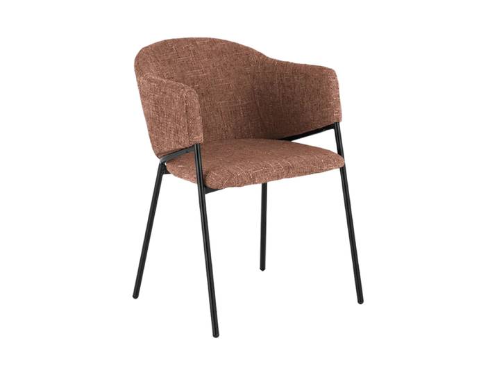 Design Esszimmerstuhl „Noblesso“ mit Armlehnen Chenille Braun / Schwarz Invicta Interiors