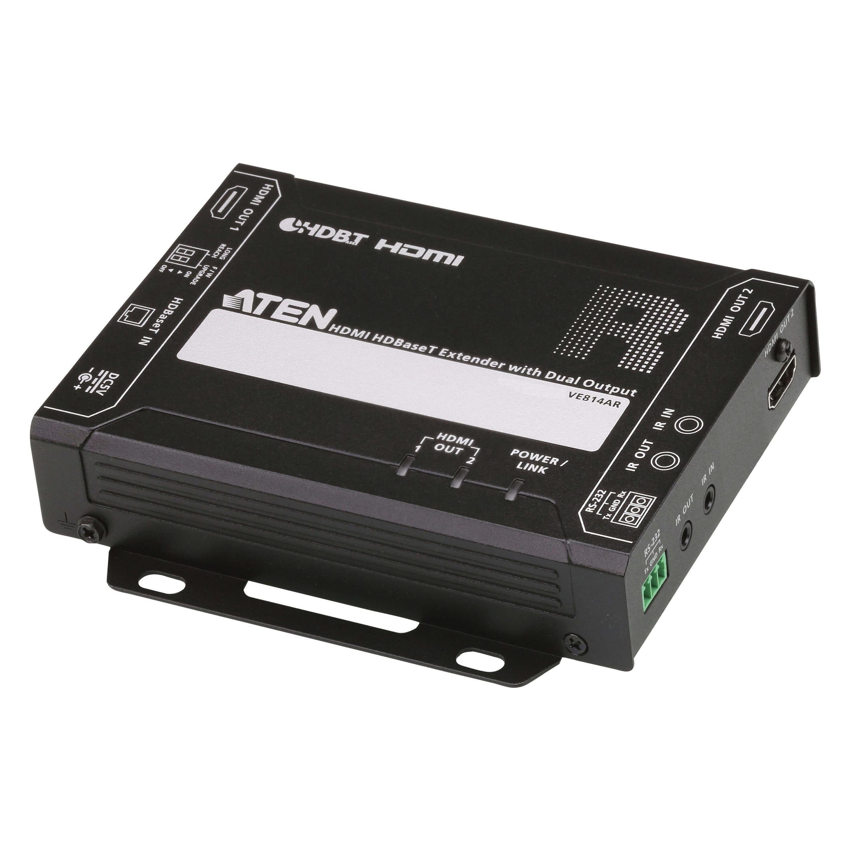 Aten HDMI HDBaseT Empfänger mit zwei Ausgängen (4K bei 100 m) (HDBaseT Klasse A) (VE814AR-ATA-G)