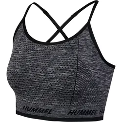HUMMEL hmlTE CAMI SEAMLESS SPORTS TOP black melange XS