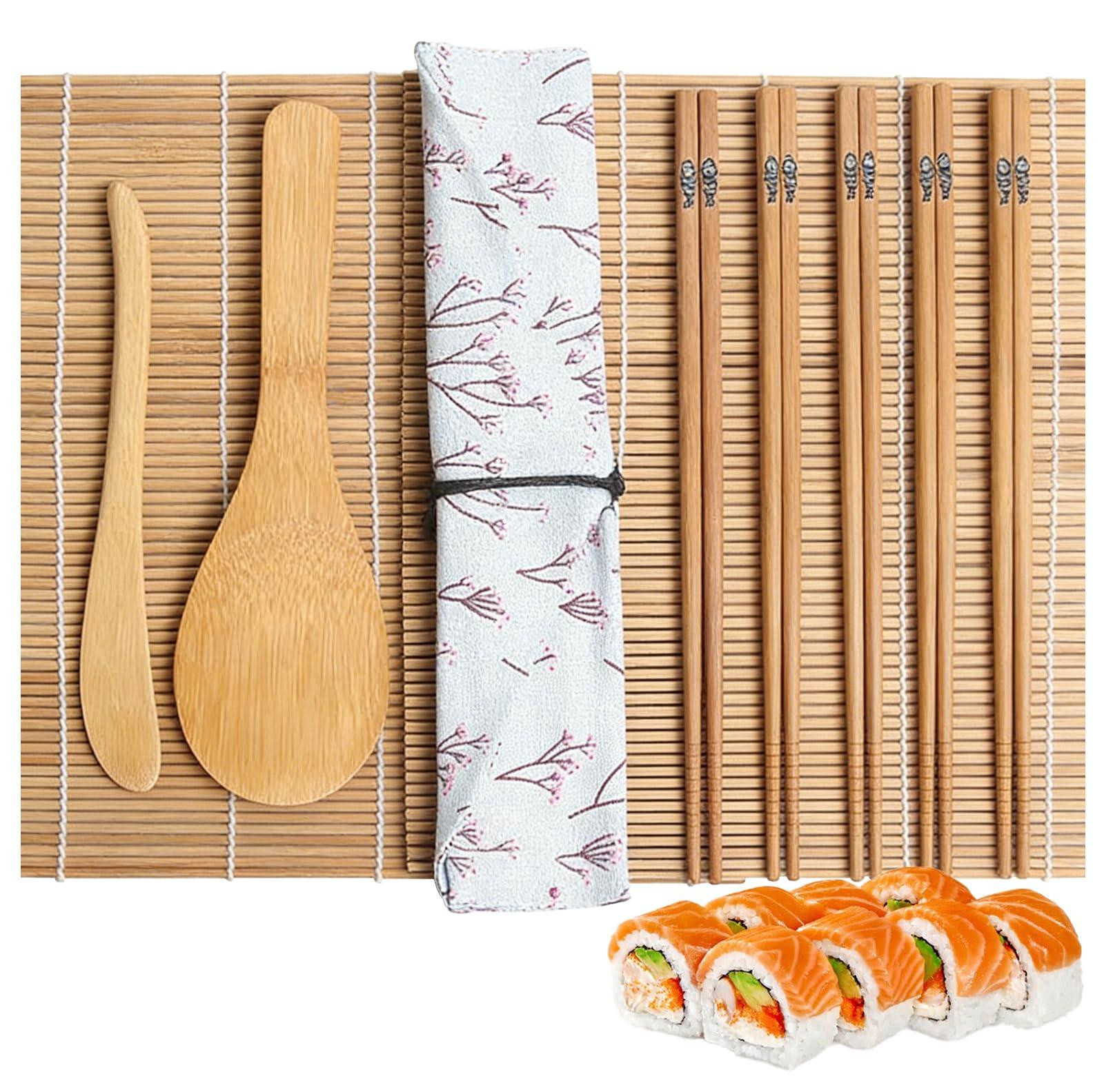 Dripio Sushi-set van bamboe, 10-delige doe-het-zelf sushi-maker met tas