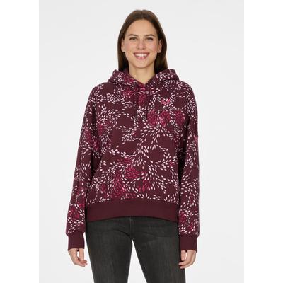 Kapuzensweatshirt RAGWEAR "PIRRI PRINT", Damen, Gr. XL, bunt (wine), Sweatware, Obermaterial: 70% Baumwolle, 30% Polyester, bedruckt, normal, Rundhals, Sweatshirts, brushed, elastisch, super softe Qualität mit coolem Allover-Print