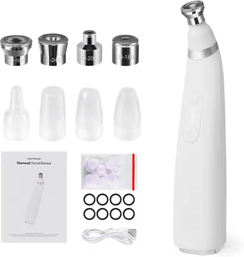 Uplift Curations Professional Diamond Microdermabrasion Machine Facial Exfoliation & Deep Skin Care Device white