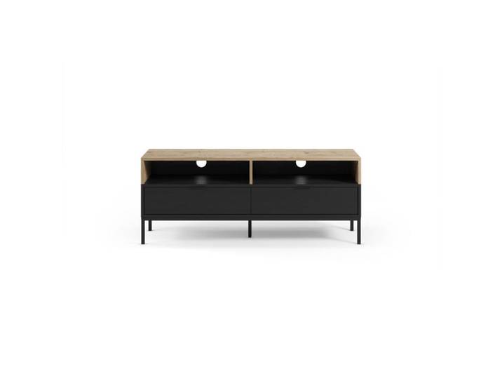 ELINE - Meuble TV 140cm en mélamine - Noir