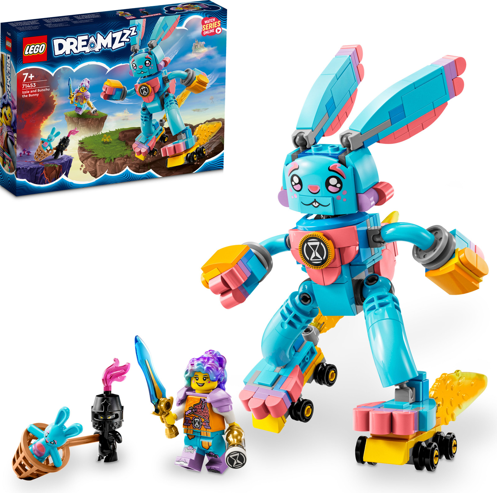 LEGO 71453 DREAMZzz Izzie en haar konijn Bunchu bouwset met rollerskates voor kinderen vanaf 7 jaar