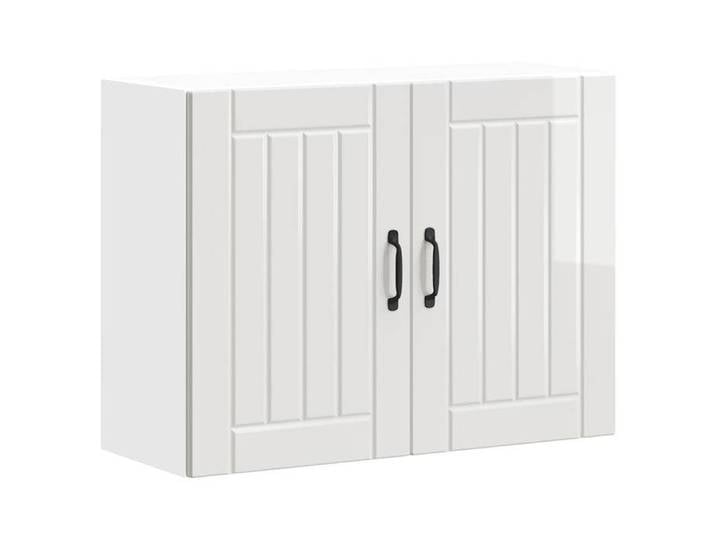 Contemporain Armoire murale/buffet haut Contemporain de cuisine Lucca blanc brillant bois ingénierie @47335 @