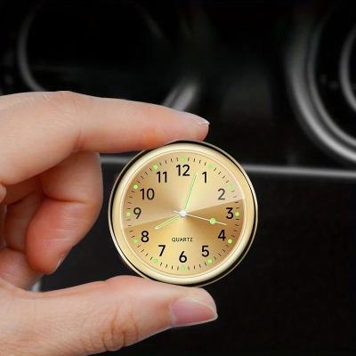 Uplift Picks Mini Car Dashboard Clock With Luminous Quartz Display gold
