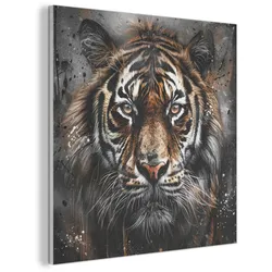 AKUSTIKBILD Tiger - Tiere - Porträt - Luxus - Schwarz Wandbilder 60x60 cm