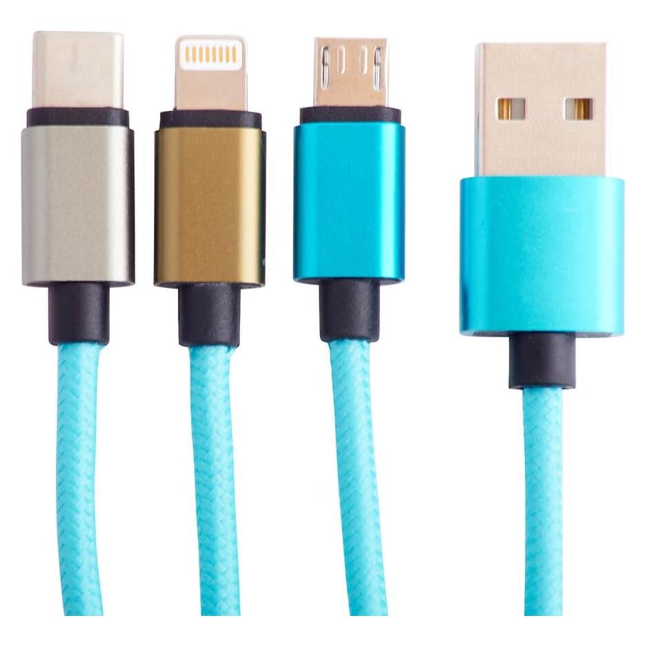 Kaku SQUISHMALLOWS Ladekabel 1,2 m Tat 3in1 USB-C/Micro/Lightning (1.20 m, USB 3.2 Gen 1) (CBSQM-3IN1-TATIANA)