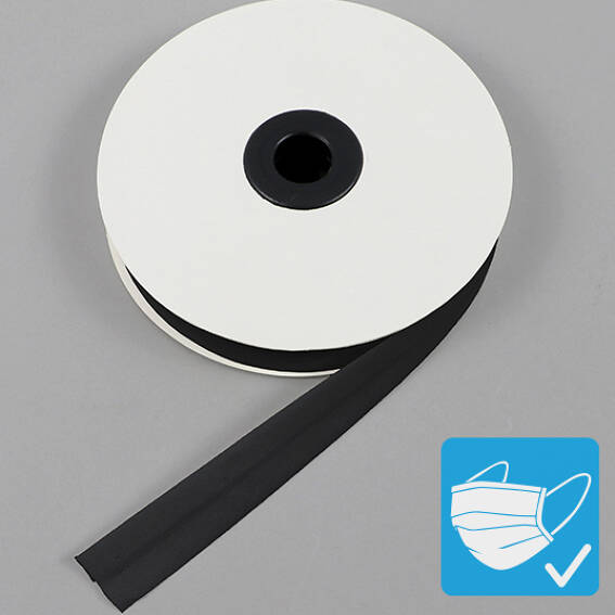 SPRINTIS Bande de fixation de biais, coton et polyester, 20 mm (rouleau de 25 m) noir, coton, polyester