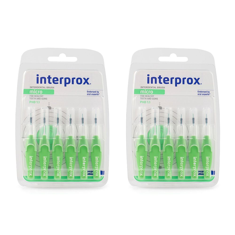 INTERPROx REG Micro Gruen x2 2x6 St Zahnbürste