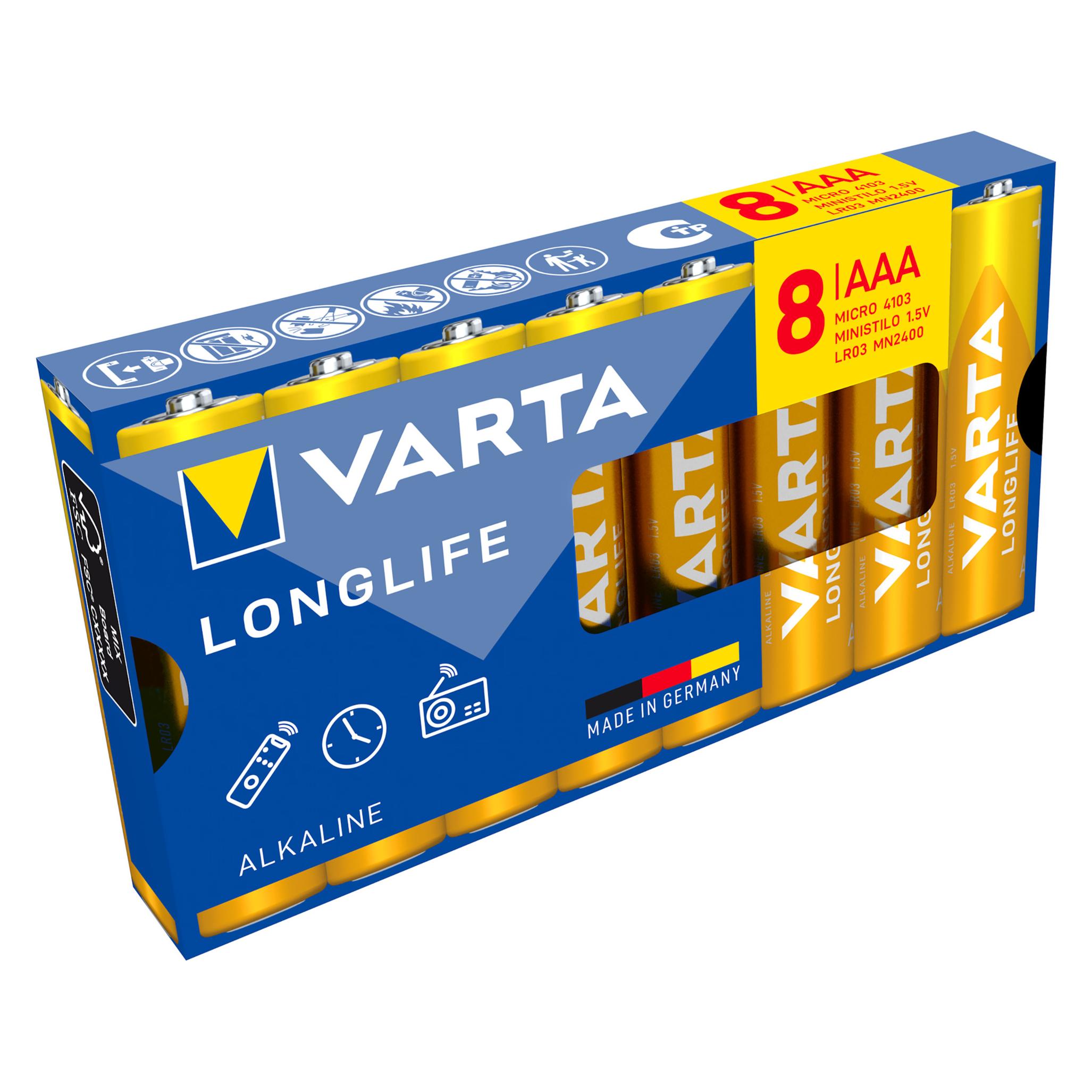 Varta LONGLIFE AAA LR03 Micro (8 Stk., AAA) (04103101478)