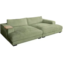 BIG SOFA XL MIT TABLETT MADELINE Grün Cord