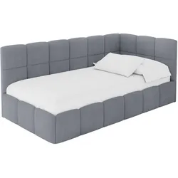EINZELBETT Jugendbett mit Bettkasten Links, mit Matratze - LIVY 90x200 Grau