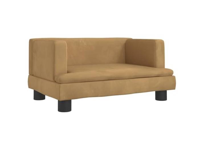 sofa Braun 60x40x30 cm Samt Samtbezug, Schaumstoffpolsterung, Kiefernholzrahmen, 4 Beine, Minisofa fürs