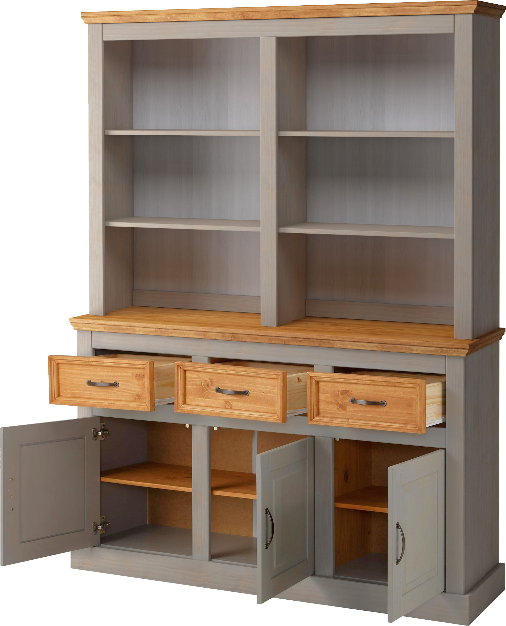 Buffet OTTO HOME "Selma", grau (grau, gebeitz), Schränke, Buffet, Breite 145 cm