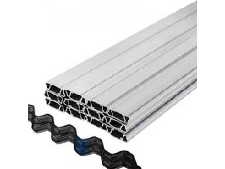 VEVOR Fil ondulé et canal de verrouillage, 2 m, canal de verrouillage à ressort U pour serre, lot de 40, avec revêtement PE canal alliage d'aluminium pour film plastique, fixation de tissu d'ombrage