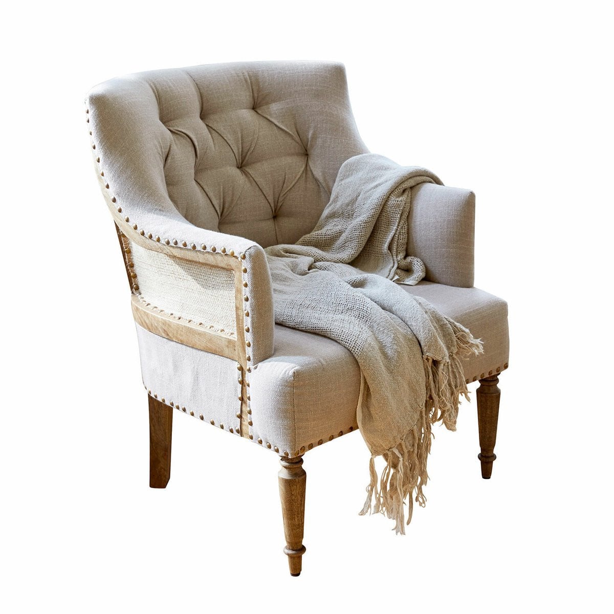 Loberon Fauteuil Bebington Chesterfield linnen