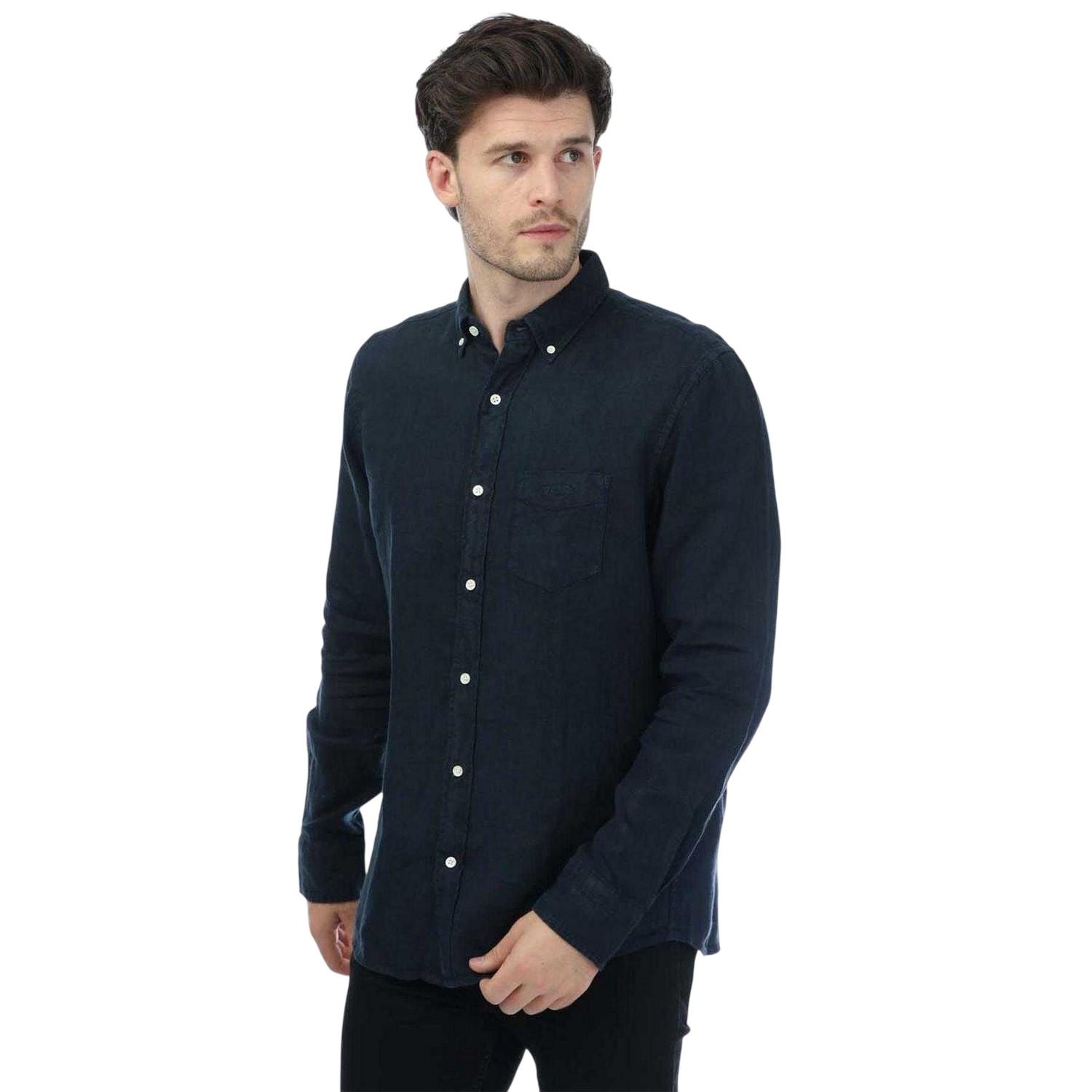 Gant - Hemd für Herren, Stückgefärbt, Regulär (Marine)