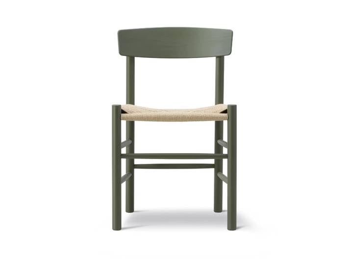 Fredericia Furniture Chaise J39 Khaki green-tressé naturel