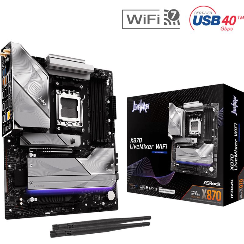 ASRock LiveMixer WiFi AMD X870 So.AM5 DDR5 ATX Retail